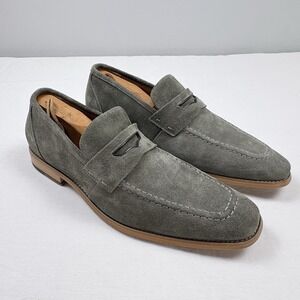 Stacy Adams Colfax Apron Toe Penny Loafer 9.5M Green Suede Contrast Stitching